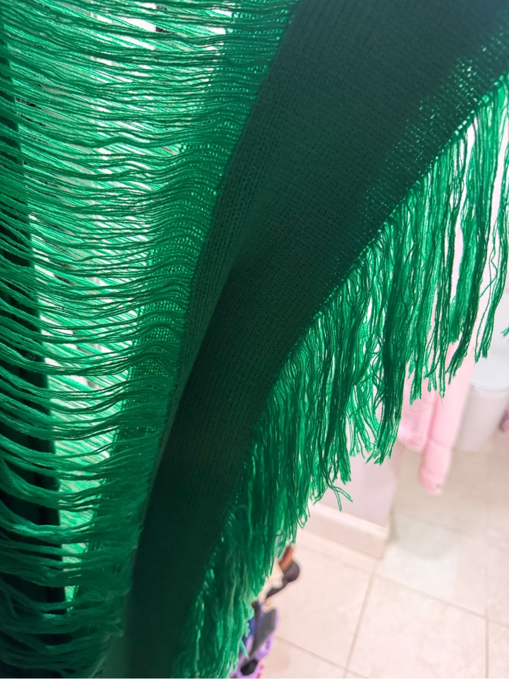 Asymmetrical Green Fringe Women's Dress - Picture 4 of 5
